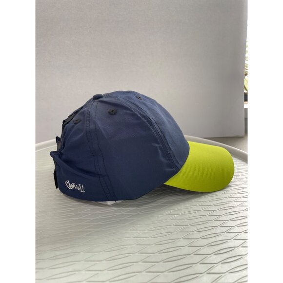 Glove It Augusta Cap Women OS Crisscross Strap Detail Lime Green Navy Blue NEW - Picture 2 of 6